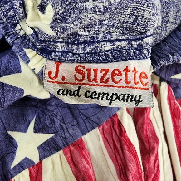 J Suzette Skirt Womens XL American Flag Stars Stripes Patriotic 90s Vintage USA - Picture 3 of 9